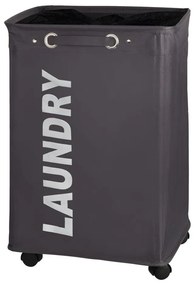 WENKO 3450112100 - Szennyeskosár QUADRO 40x60 cm szürke/fekete