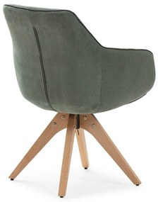 Zöld kárpitozott karfás étkezőfotel szett 2 db-os Donatelo – Marckeric