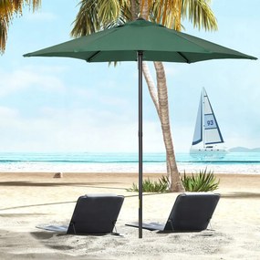 Hatszögletű erkélyes napernyő strandra és kertbe Zöld
