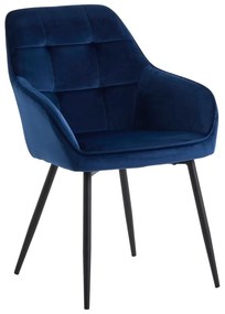 Sötétkék kárpitozott karfás étkezőfotel szett 2 db-os Nolan Square – Unique Furniture