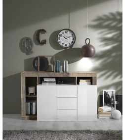 Komód LENOR fehér/barna