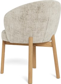 MAZZONI EXPORT DEBORA Bézs (Juto 4 szövet)/lakkozott tölgyfa váz - RETRO FA KAGYLÓSZÉK NAPPALIBA ÉTKEZŐBE IRODÁBA