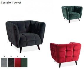 Castello 1 Velvet fotel zöld
