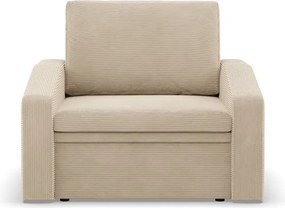 Vertico fekvőfotel, 80 cm széles, kordbársony, bézs