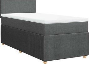 vidaXL sötétszürke szövet rugós ágy matraccal 100 x 200 cm
