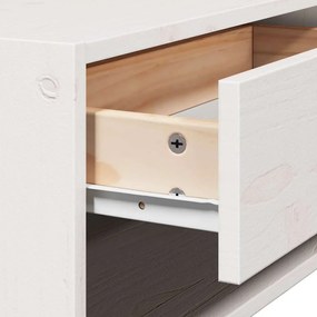 Éjjeli asztal fiókkal Fehér 50 x 32.5 x 24 cm Tömör fenyőfa