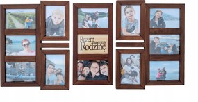 Fa Multirama képkeret 12 képhez 10x15 cm Dió képkeret fali galéria