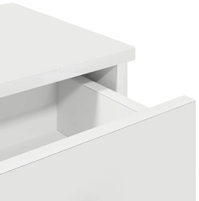 Falipolc fiókokkal fehér 80x31x17 cm műszaki fa