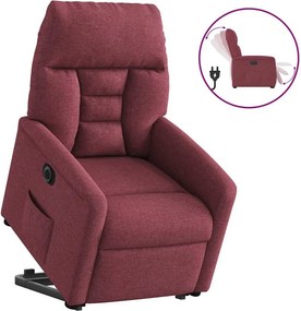 vidaXL elektromos felállást segítő bordó szövet dönthető fotel