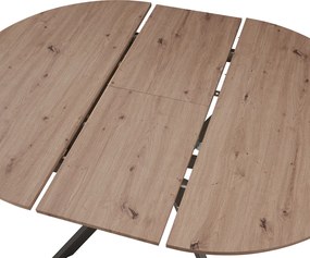 Kihúzható étkezőasztal, artisan tölgy/fekete, 120x120-160x75 cm, ABERO TYP 2