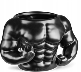 Izmos bögre fekete testépítő kütyü ajándék edzőterem izom sport