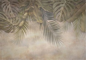 Fotótapéta Flizelin Fal a Hálószobába Trópusi levelek 312x219 Ragasztó