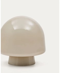 Szürkésbézs asztali lámpa üveg búrával (magasság 20 cm) Reig – Kave Home