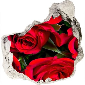 3d lyuk fal dekoráció Vörös rózsák nd-p-76865971