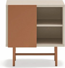 Téglavörös-bézs matt éjjeliszekrény Nube – Teulat