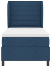 Kék Boxspring Ágy Matrac 100x200 cm Szövet