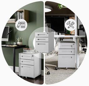 ATE fém irodai tároló 390 x 600 x 500 mm, szürke