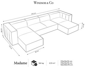 Sötétkék bőr sarokkanapé (U alakú) Madame – Windsor &amp; Co Sofas