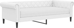 vidaXL fehér műbőr heverő matraccal 90 x 200 cm