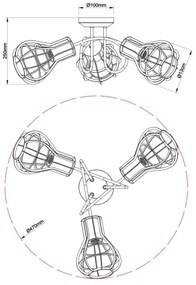 Globo 15388-3D - Spotlámpa CLASTRA 3xE27/40W/230V