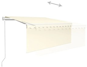 krémszínű automata kihúzható napellenző redőnnyel 3 x 2,5 m