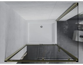 Mexen Apia zuhanykabin tolóajtóval 120 (ajtó) x 90 (fal) cm, 5mm átlátszó üveg, arany profil + fehér zuhanytálca RIO, 840-120-090-50-00-4510