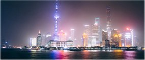 Éjszakai Shanghai képe (120x50 cm)