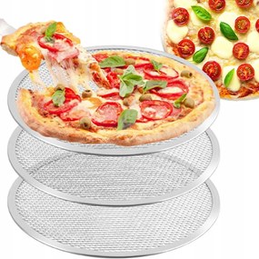 3db Alumínium pizza sütőrács kerek forma 12 inch