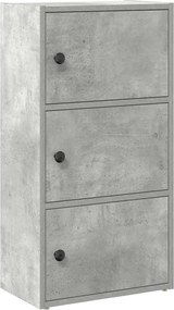 vidaXL betonszürke szerelt fa könyvespolc 40x24x77 cm