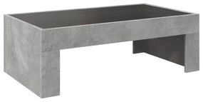 betonszürke végtelen hatású LED-es dohányzóasztal 90x50x30 cm