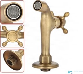 Fali csap EYN CW1530 fürdőszobába, tömör sárgarézből, többféle antik színváltozatban, 95 mm-es vagy 12,5 cm-es kivitelben — 12,5 cm