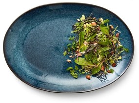 Fekete-kék kőedény tányér Gastro Dark Blue/Black – Bitz