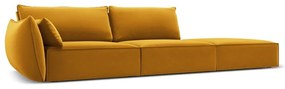 Mustársárga bársony kanapé, bal oldali 264 cm Vanda – Mazzini Sofas