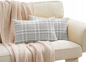 Díszpárnahuzat 30X50 Szett 2 Db Világosszürke Kockás