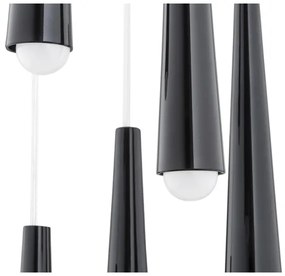 Argon 2103 - Csillár zsinóron HOLLYWOOD 5xE14/7W/230V fekete