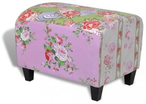 Virágmintás patchwork lábzsámoly