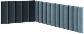 Kárpitozott falipanel QUADRATTA 20x50 cm, kék Szín: Kék