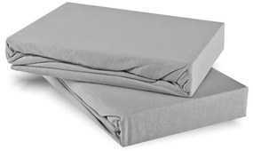 EMI szürke 100% pamutjersey gumis lepedő, 180x200-as lap
