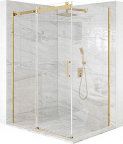 Zuhanykabin 120x90cm Esg üveg 8mm tolóajtó arany bevonat