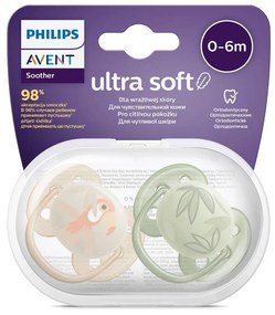 Baba cumi Ultrasoft Premium Avent állatok 0 - 6 hónap 2 darab fiú, vel. 0-6 h