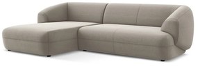 Bézs bársony sarokkanapé (bal oldali) Moana – Makamii