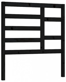 fekete tömör fenyőfa ágyfejtámla 81 x 4 x 104 cm