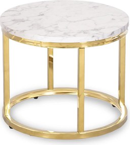 Dohányzóasztal szett márvány hatású felülettel arany kivitelben – OLIS