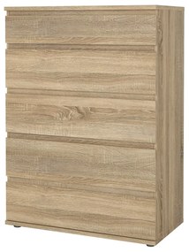 Natúr színű magas komód tölgyfa dekorral 77x107 cm Nova – Tvilum