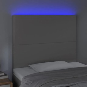 szürke műbőr LED-es fejtámla 80x5x118/128 cm