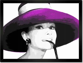 Poszterek keretben 40x30 Hepburn kalapban