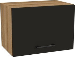 Konyhaszekrény felső páraelszívó 60/36 Capri korpusz tölgy Evoke front fekete matt