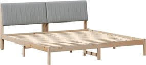 vidaXL Ágykeret fejtámlával Barna 200 x 200 cm Tömör fenyőfa