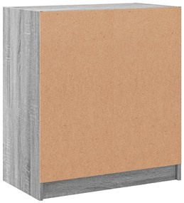 szürke sonoma színű kisszekrény üvegajtókkal 68 x 37 x 75,5 cm