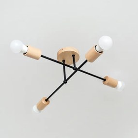 Felületre szerelt mennyezeti csillár CAMBRIDGE 4xE27/15W/230V fenyő